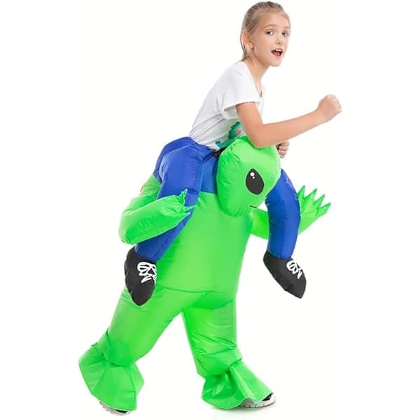 Kul oppblåsbar Alien-drakt for barn