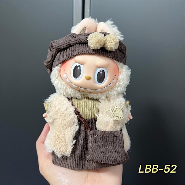 [HH] 17cm Labubu Dockkläder Vinyl Labubu Docka Mode Ersättningsdocka Tillbehör Ropa de muneca Vetements pour poupees LBB-39