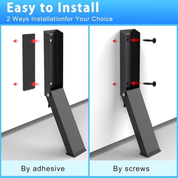 Dørstopper, foldbar fodpedal i rustfrit stål, kickdown-holder, anti-slam design til hoved- og indvendige døre, sort