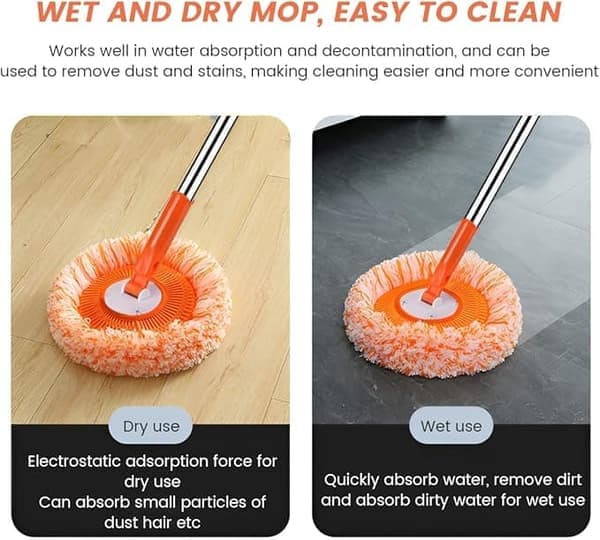 Multifunctional Cleaning Mop/Mop with Adjustable Handle – Wall Mop with Rotating Head