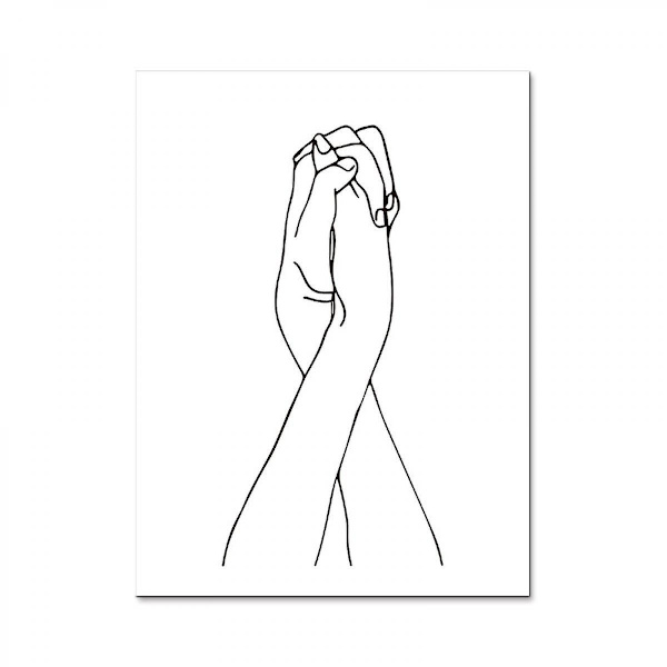 Wekity - Minimalistisk stil väggkonst canvas tryck affisch, enkel abstrakt skiss konst ritning dekor för hem vardagsrum sovrum kontor och barn