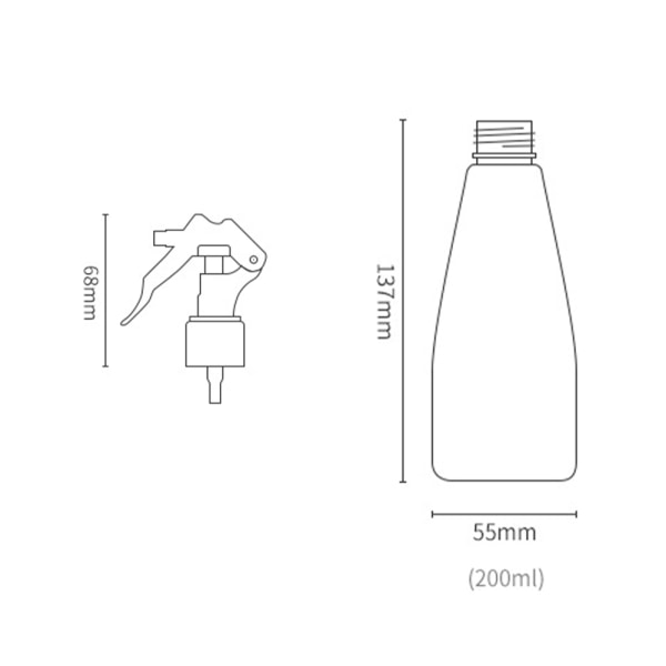 200ml sprayflaska tom sprayflaska sprayflaskor Transparent plast för frisörväxt Blommor Vattenspruta Frisörsalong，Fontaineble