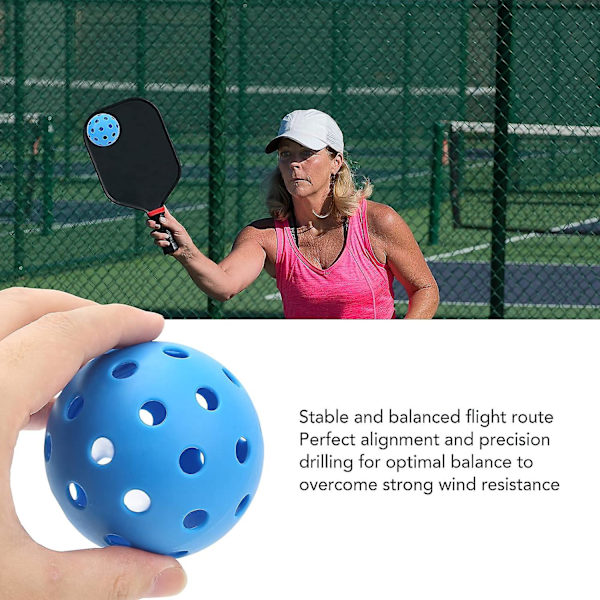 Tränings Pickleball Bollar, Blå ihålig stabil balanserad flygväg Pickleball Bollar Söm Svetsning Teknik 40 Hål Maximal Studskraft för Sport