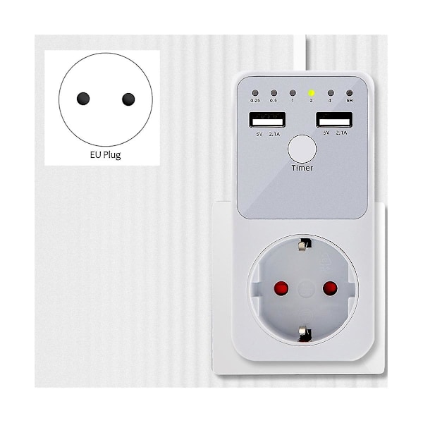 Älykäs Ohjelmoitava Alaslaskenta-aika-kytkin Pistorasia Sähköinen 6h Pistorasia USB-liitäntäkytkimelle EU P