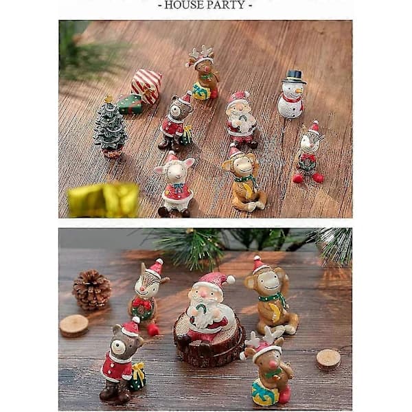 Festlige Mini Resin Ornamenter, Julebordsdekoration, Søde Hjorte-Tema Julehåndværk