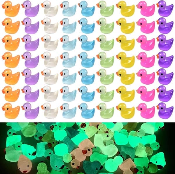 Dekorasjon - Selvlysende Luminous Tiny Ducks Sett - Realistisk Form Holdbar Resin Bedårende ender - 200 stk