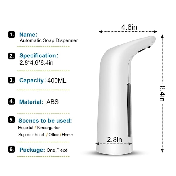 /HH/Automatisk sæbedispenser berøringsfri gylden 400ml mørk mahogni