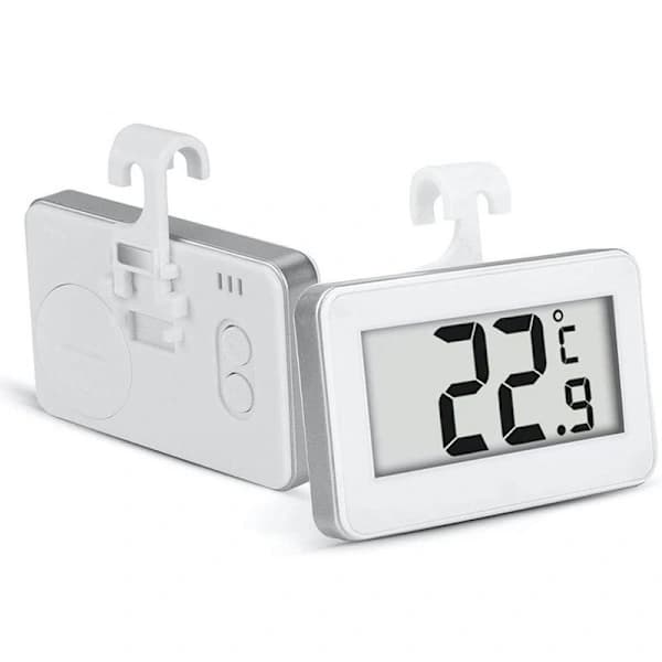 HA-2-pak LCD Digitalt Køleskabstermometer med Hængekrog og Justerbart Stativ