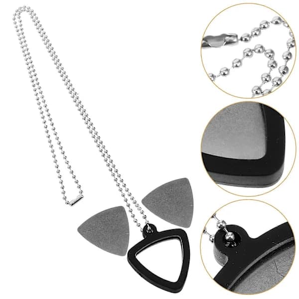 1 Set Gitarrplektrumhållare Halsband Gitarrplektrum Silikon Gitarrplektrumhållare Halsband