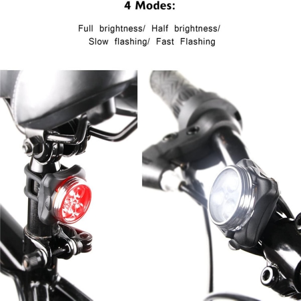 Smart uppladdningsbar LED cykelbakljus, bromssensor 2st