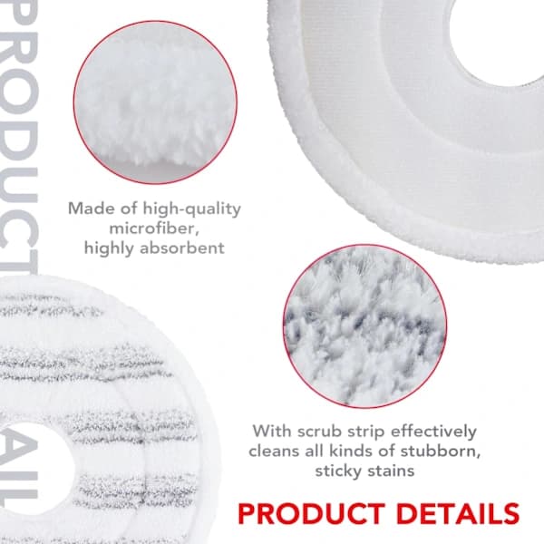 3-pakning moppefyll for Vileda Spin and Clean mopp - vaskbare og gjenbrukbare mikrofibermoppehoder
