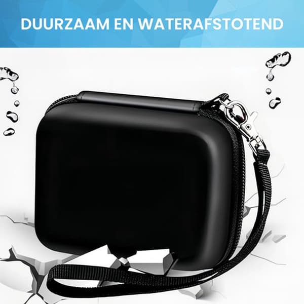 Digitalkamerataske, Stødsikkert Hard Shell Med Blødt For, Lynlås Og Tilbehørsopbevaring, Til Rejser, Sort, 12 x 6 x 9 cm