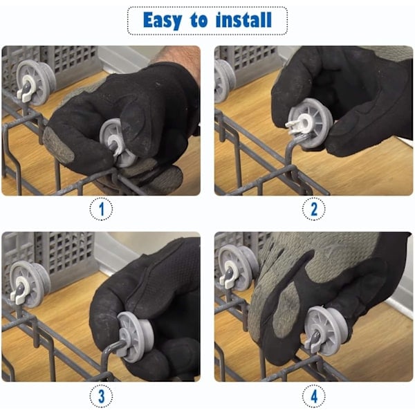/HH/8 Hjul för Siemens Bosch Beko Neff Diskmaskin Universal Hjul Nedre Korg