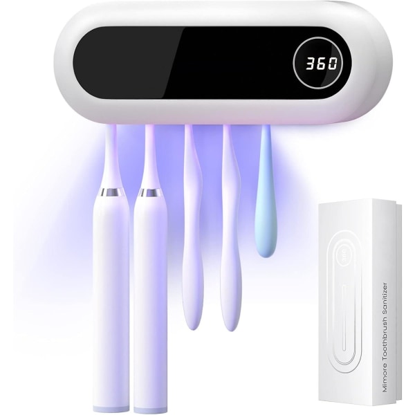 SDIGV Toothbrush Sanitizer - UVToothbrush Sanitizer and Holder - 5 Toothbrush Slots & Timing Function - Cordless Wall Mounted Toothbrushsterlilizer To