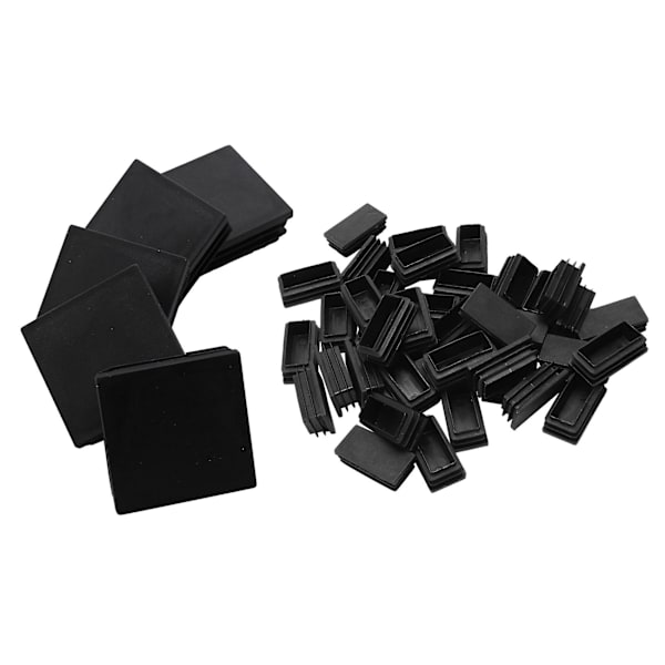 45 kpl muoviset neliömäiset putken sisäkkeet, päätytulpat, 5 kpl 50 x 50x18mm ja 40 kpl 50 x 50x1