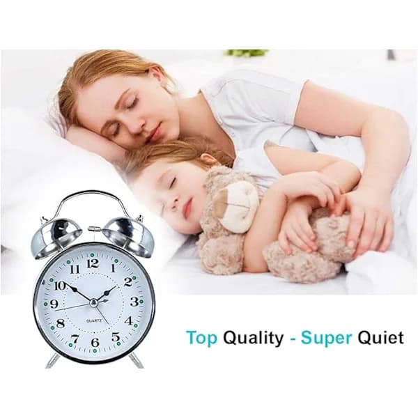 Twin Bell Clock, Bedside Alarm Clock, Classic Alarm Clock
