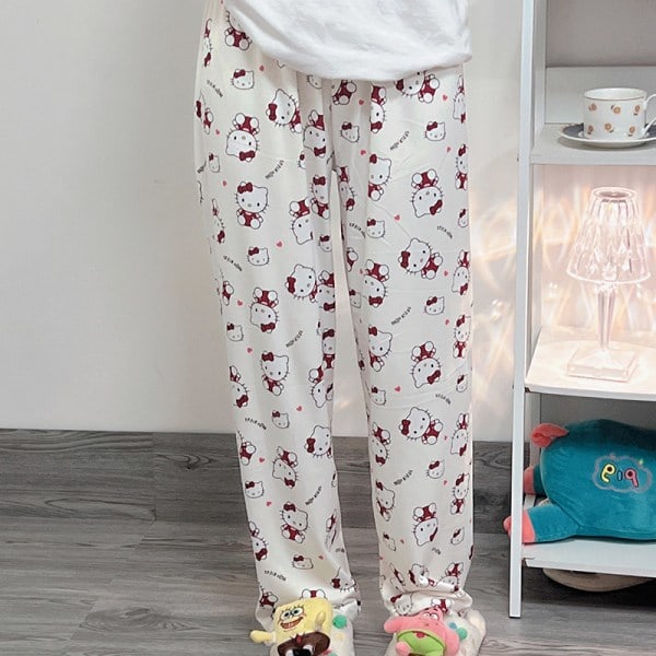 /HA/Tegnet HelloKitty Milk Silk pyjamas og tynd sommerbeskyttelse mod bid til mænd og kvinder L