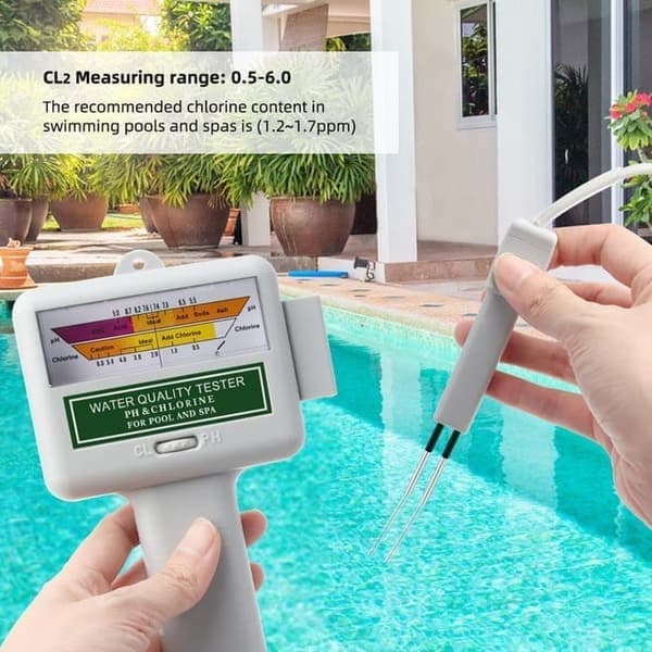 Klor Måler pH Måler Bærbar 2 i 1 Tester til Klor Rest Hurtig Test til Pool Hospital Spildevand