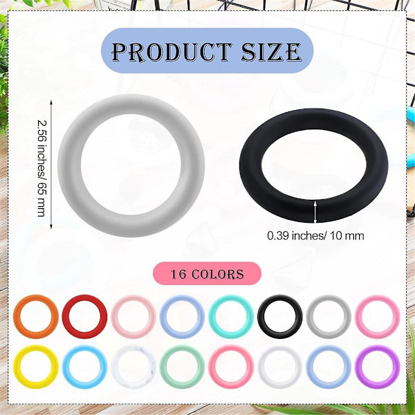 32 kpl silikonihelmiä, 65 mm pyöreä silikoni silmukka, jossa on 2 reikää DIY-avaimenperän kaulakoruun