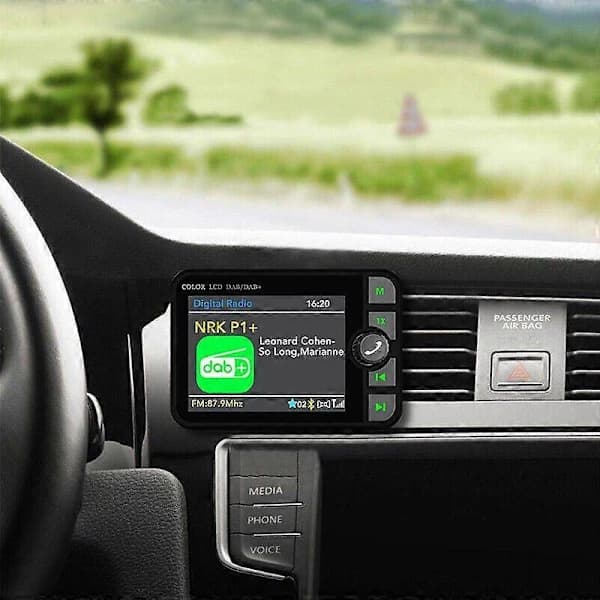 Budget DAB+ Biladapter | Bluetooth/FM/SD-kort 3-i-1 | DIY-installation på 2 minutter | Inkluderer beslag & 3m antenne