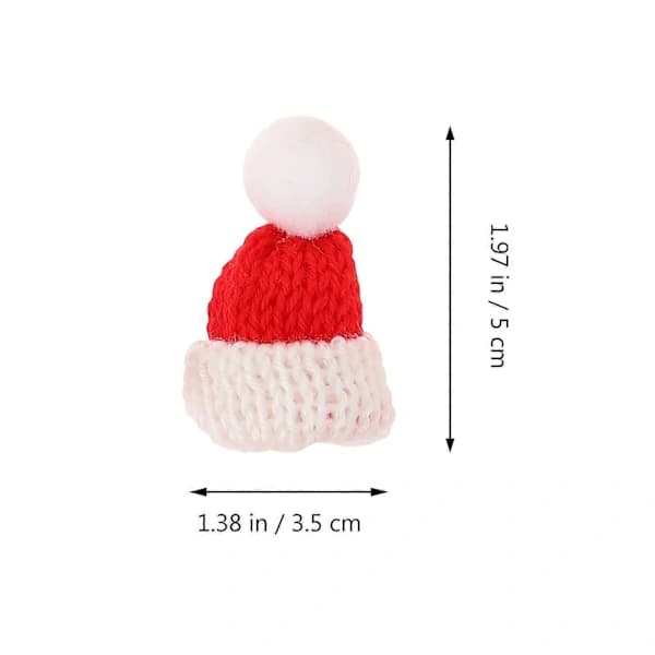HA-20 stk Jul Mini Ullhatter Herlige Mini Hatt Dekor Festtilbehør