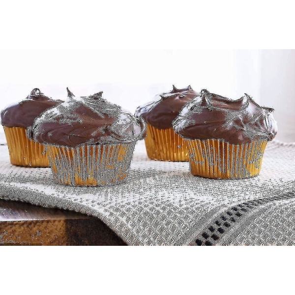 300 stk. aluminiumsfolie cupcakeforme, muffinforme, aluminiumsbageforme, muffinpapirforme, guld, sølv, rosaguld