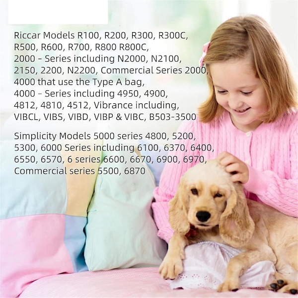 6 kpl Sopii Riccar 2000 4000 Simplicity Type A -sarjan imurilisävarusteet Pölypussi