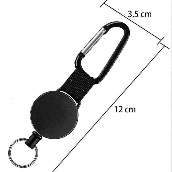 3 stk. Retractible nøglering Retractible badgeholder Reel Clip