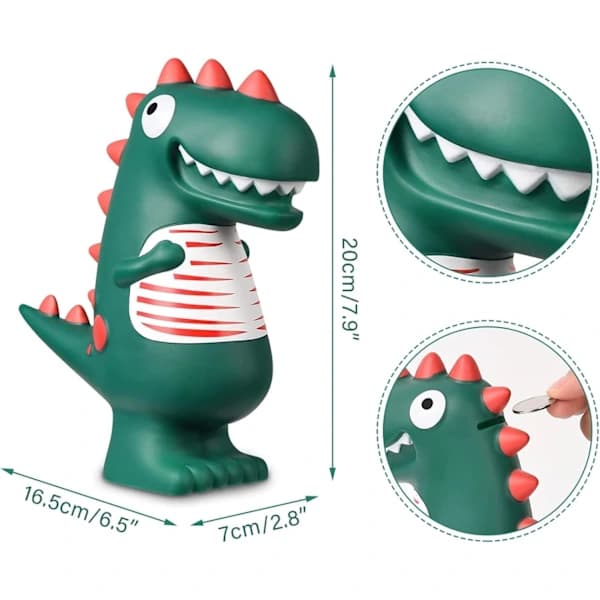 HA~Sparbössa, Dinosaurie Sparbössa, Sparbössor För Barn, Tecknad Grön Dinosaurie Barns Sparbössa, Fallsäker