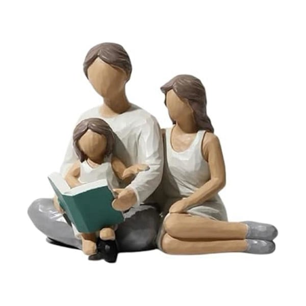 Family Of 3 Figurines Decor Resin Family Sculpture Parents And Daughter Statue Gifts For Family Hom