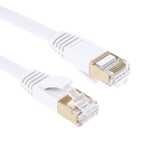 HA-30m - Flat nettverkskabel Cat7 - Internettkabel hvit
