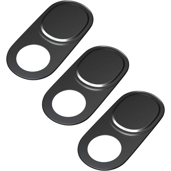 Webbkameraöverdrag, skydd, 0,027 tum ultratunn metall Silver - 3-pack
