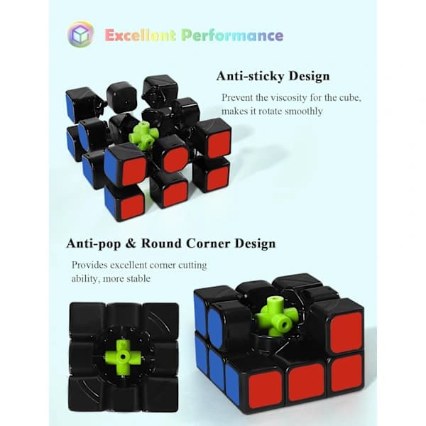 Speed Cube, Original Speed Cube Super-Hållbar Sticker med Livfulla Färger
