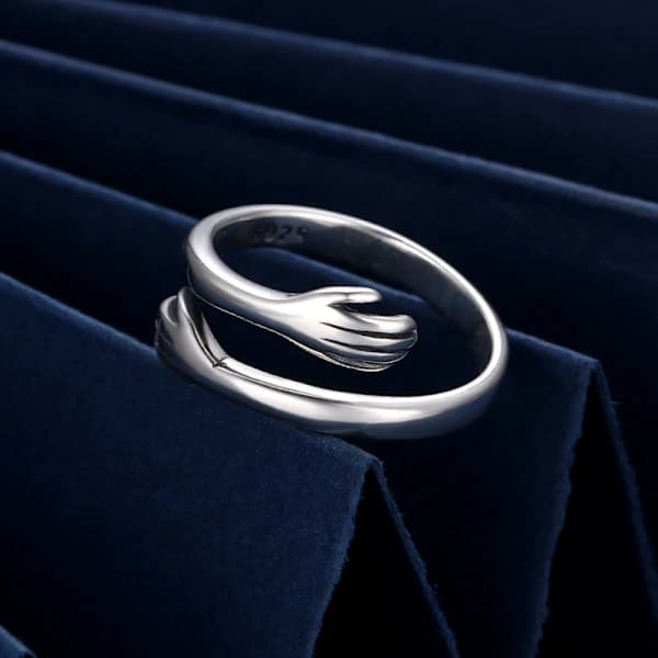 Krama ring, 925 Sterling Sølv Justerbar Kramring Åpen Ring