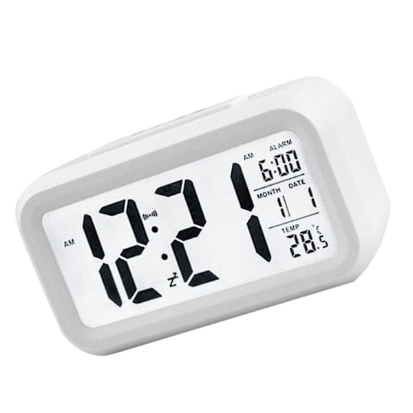 Elektrisk skrivbordsklocka elektronisk väckarklocka digital stor LED-skärm klocka datum tid kalender skrivbordsur