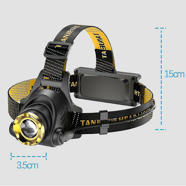 990000lm LED-hodelykt, oppladbar hodelykt, zoomable hodelyktlampe