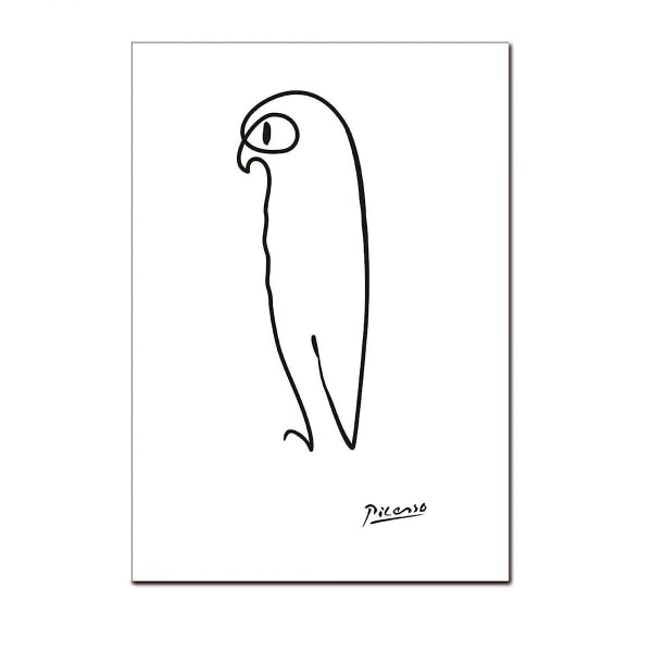 Wekity One-Stroke Maleri 1 Vægkunst Lærredstrykplakat, Enkelt Abstrakt Sort Stregkunst Tegning Dekoration til Hjem Stue Soveværelse Kontor og Barn