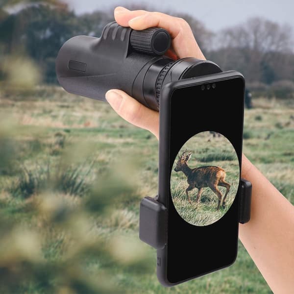 Universal Smartphone Adapter Mount, Justerbar 28-49mm Okularholder til Kikkert, Mikroskoper og Spotting Scopes, Sort