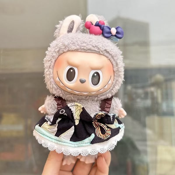 [HH] 17cm Labubu Popmarts Vaatteet ja Asusteet Nukke Macaron Paita Setti Täytetty Pehmo Sopii Vain Kangas 17CM 10