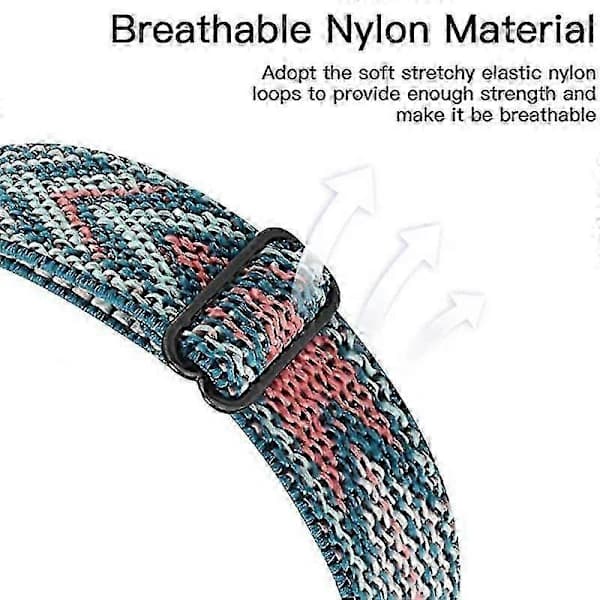 HA~Justerbart klockarmband i elastisk nylon för Redmi Band 2, andningsbart armband för smartklocka Multoloured B