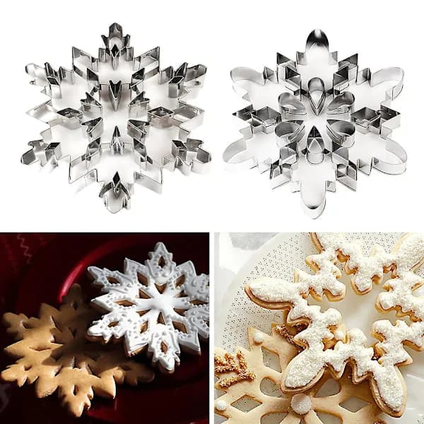 Snöflinga Peberkageform i Rustfrit Stål, Kagedej, Bagværk, Bageværktøj Rhombus