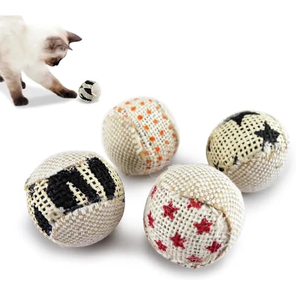 HA~Kattleksaksbollar, Kattleksaker för Innekatter, Interaktiva Kattleksaker för Kattungar, 4-pack