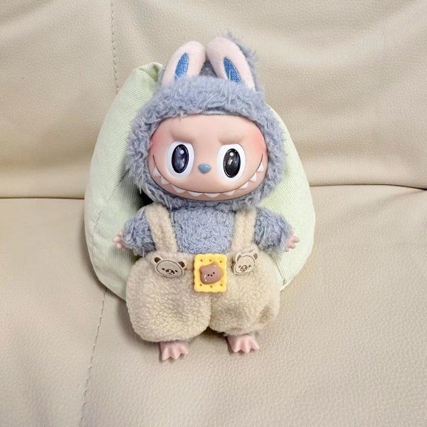 [HH] Labubu Kläder Märkesdesign Kläder Labubu Kläder Väska Skor Utsmyckning Dekorationer Förklädnad Beige cookie overalls
