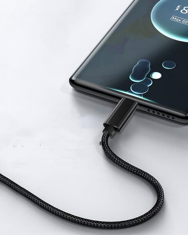 USB-A 2.0 til USB C-kabel med 3A hurtigopladning Sort 1 m