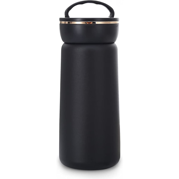 Vacuum Insulated Hot Water Bottle Stainless Steel Flask Travel Mug Coffee Cup 13OZ ,Black(WZ1469)