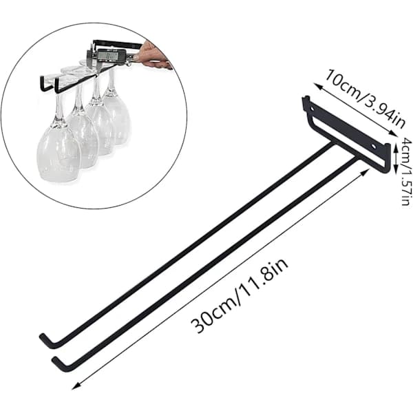 Vinglashållare, 4-pack Metall Hängande Vinglashållare Glas