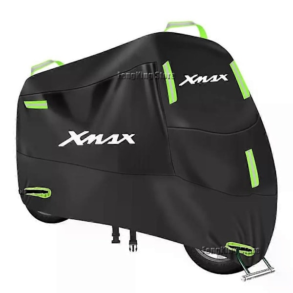 /HA/Motorcykelöverdrag, vattentätt, utomhus, scooter, UV-skydd, regnskydd för YAMAHA XMAX X-MAX 125 250 300 400 svart 4XL XXXXL för 250cm