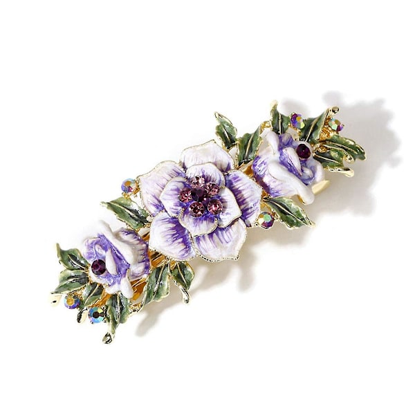Kvinnor utsökt blomma hårklämma bröllop brudsten hårklämma vintage metall kristaller franska klämmor hårspännen hårtillbehör,WZ