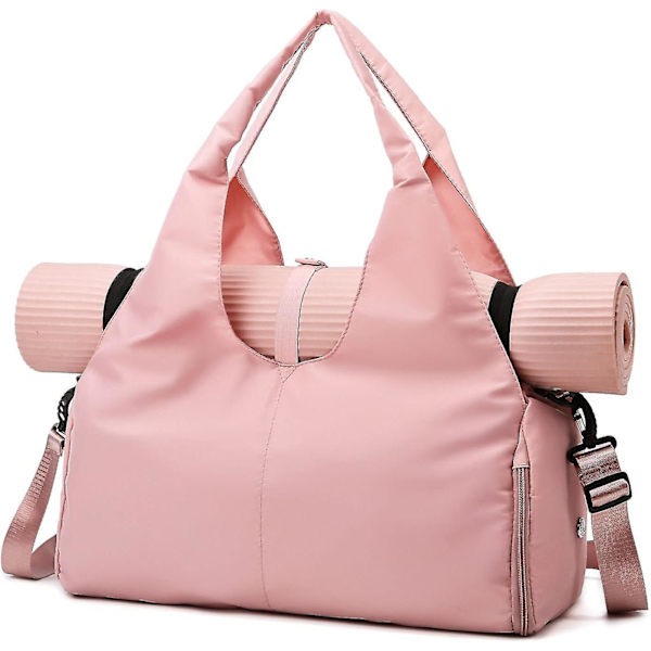 Viikonloppu laukut naisille, jooga laukku naisten kuntosali laukku kengän säilytyslokero, kevyt urheilulaukut naisille jooga kuntosali, 35l, pinkki