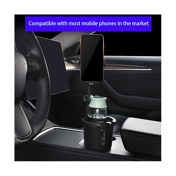Multifunksjonell koppholder telefonholder stativ universell justerbar base for Model Y 2017-2023 tilgang